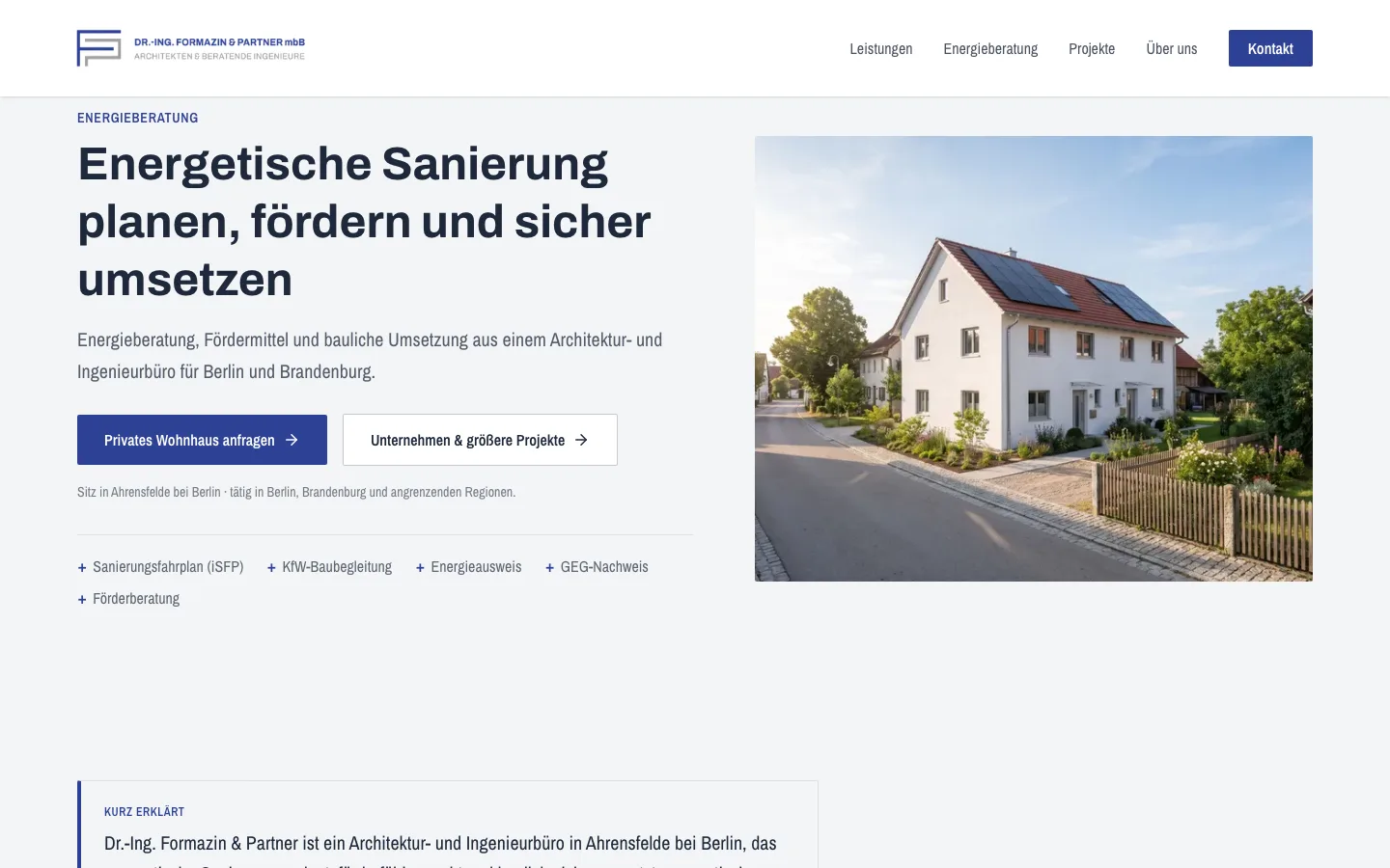 Neu gestalteter Energieberatungsbereich von Formazin und Partner