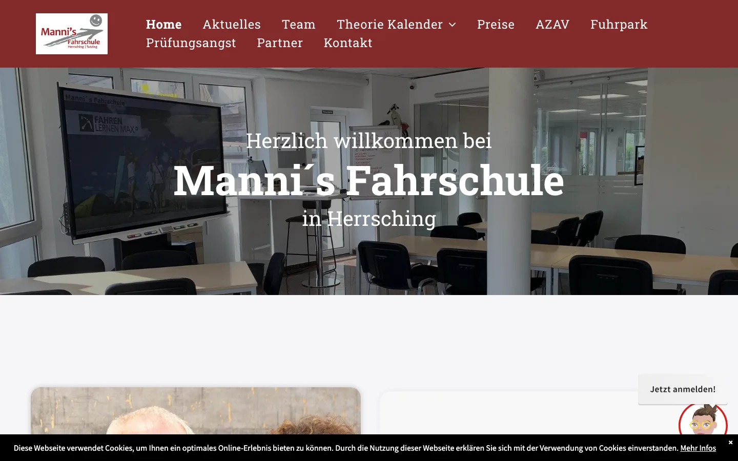 Frühere Website von Mannis Fahrschule