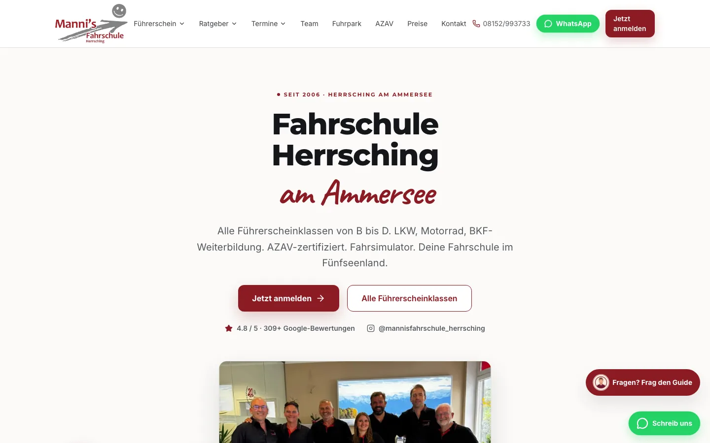 Neue Website von Mannis Fahrschule
