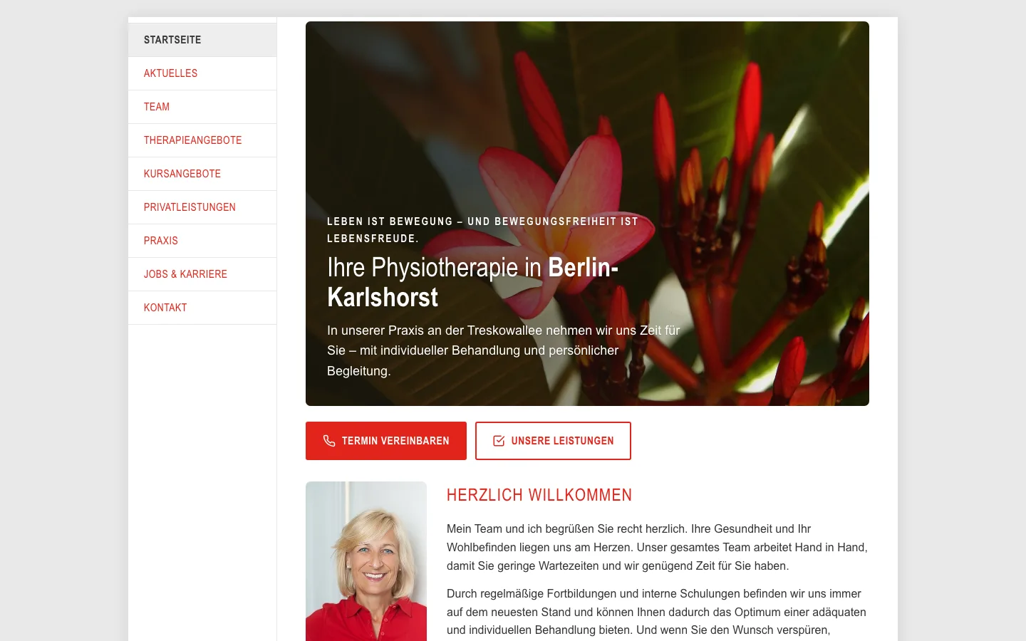 Neue Website der Physiotherapiepraxis auf eigener Domain
