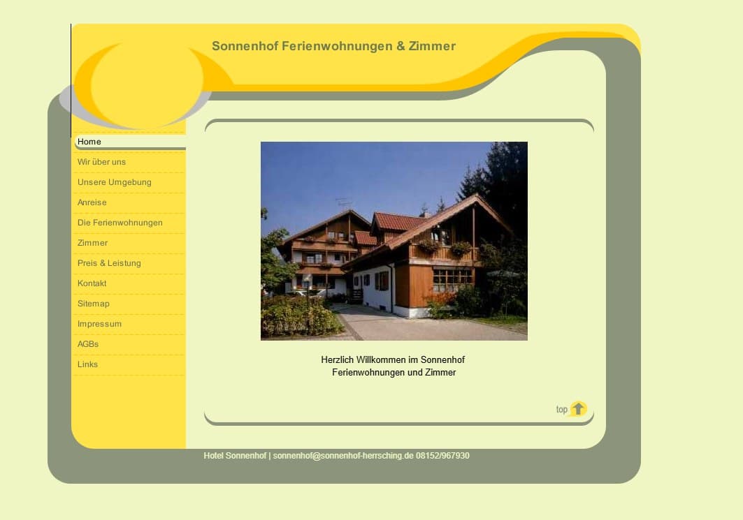 Sonnenhof-Website vor dem Relaunch