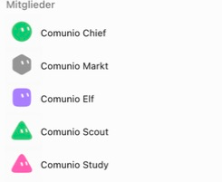 Echte Mitgliederliste meiner Comunio-Gruppe in Grok Bot: Chief, Markt, Elf, Scout und Study. Aufnahme vom 9. September 2026; nur der relevante App-Ausschnitt.